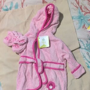 Disney Pink Baby Bathrobe with Hood